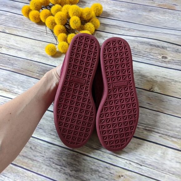 Puma Burgundy Velvet Kids Sneakers - Picture 9 of 12